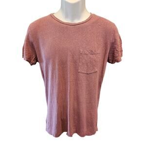Abercrombie & Fitch Short Sleeve Men's Linen Blend Pocket minimalist Shirt S red